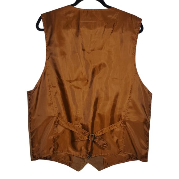 Beyond Leather Suede Vest Waistcoat Men's XL Tan Brown Western Rockabilly - Picture 3 of 5